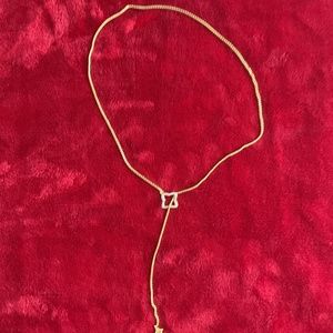 David Yurman Diamond & 18K Gold “Y” Lariat Slider Quatrefoil Necklace